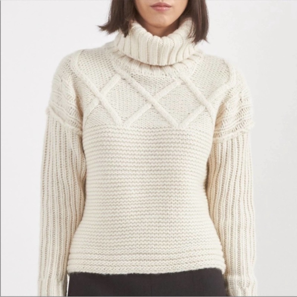Apiece Apart l Lucia Turtleneck Sweater Chunky Knit Wool Alpaca size XS